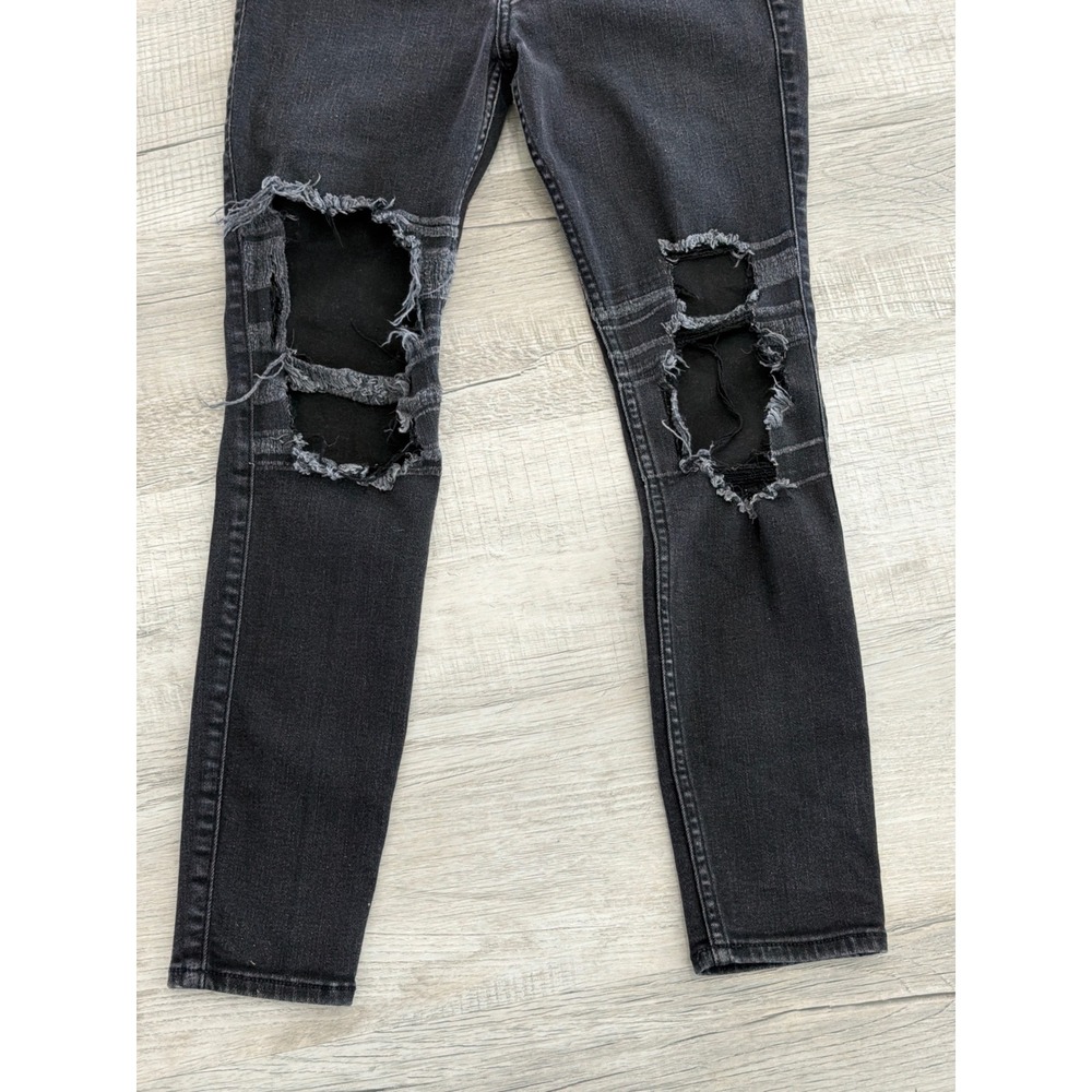 Hollister High Rise Super Skinny Distressed Black Jeans 3S W26 L26 Soft Stretch - Picture 5 of 7